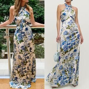 New Reformation Veria Silk Dress